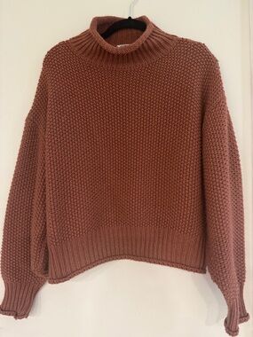 MISSLOOK Chunky Cowl Sweater in Dusty Rose Brown